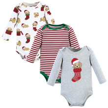 Hudson baby unisex baby bomuld lang?rmet bodysuits julehund 3-6 m?neder
