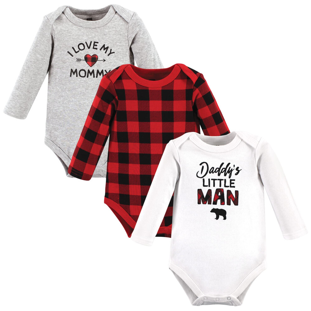 Body unisexe à manches longues en coton pour bébé Hudson Baby Buffalo Plaid Family 0-3 mois