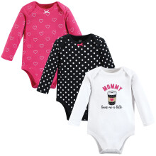 Hudson baby unisex baby bomuld lang?rmet bodysuits mommy latte 0-3 m?neder