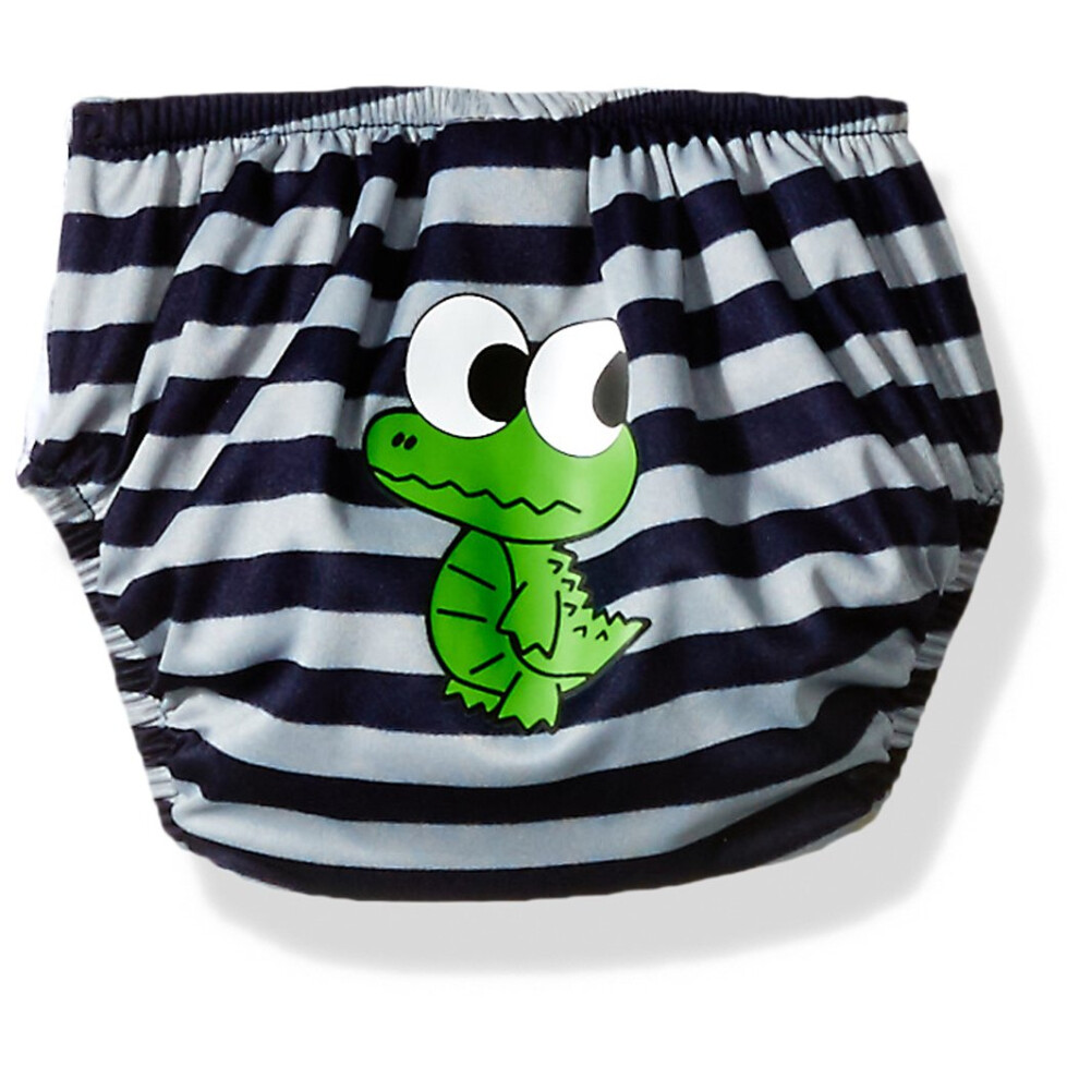 Kiko & Max Boys' Absorbant Reusable Swim Diaper Alligator Navy Small