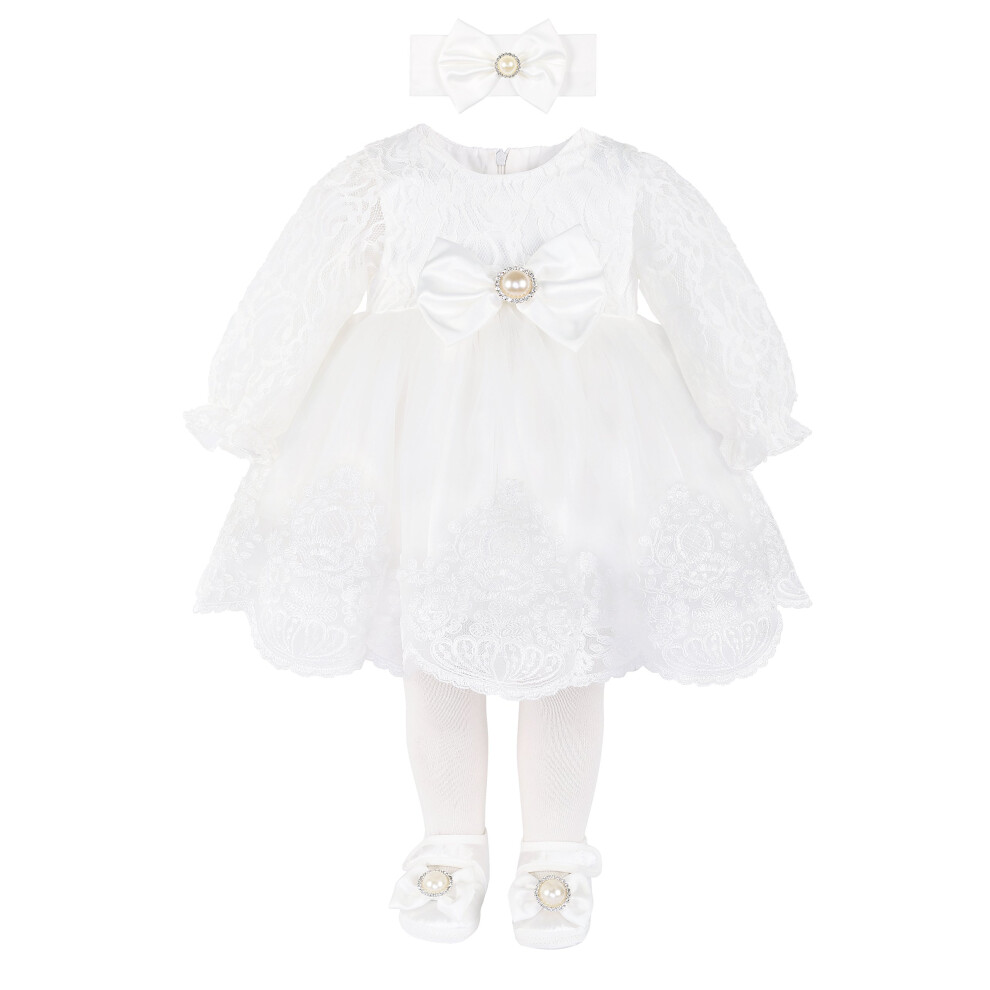 Tf Taffy Taffy Bambina Neonata Battesimo Battesimo Bianco Taglia 0-