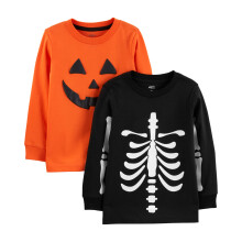 Chlapcensk trick s dlh m ruk vom Simple Joys by Carter's, balenie 2 kusov, potlac halloweenskej tekvice/kostry, 4T