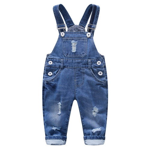 KIDSCOOL SPACE Παιδικά Μπλε Τζιν Σαλοπέτες για Αγόρια Κορίτσια, Ρηχά για 18-24 Μηνών