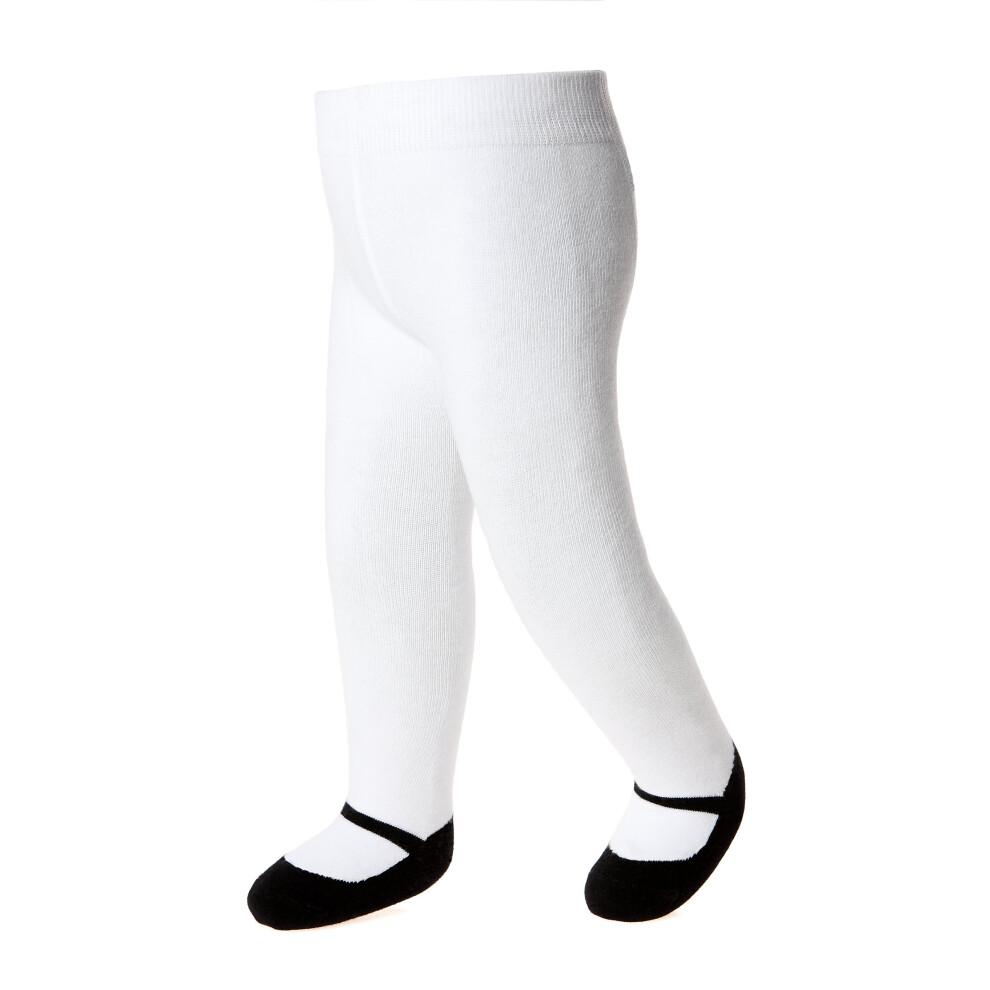 Collants pour bébé fille avec motif de chaussures Mary Jane cousues - Antidérapants - Cott