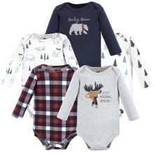 Hudson baby unisex baby bomuld lang?rmet bodysuits Moosing omkring 0-3 m?neder