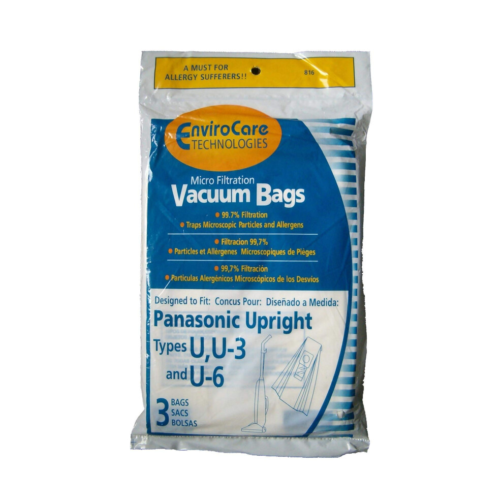 Panasonic 3 U U-3 & U-6 Upright Vacuum Cleaner Bags Mc-V145m Mc-115
