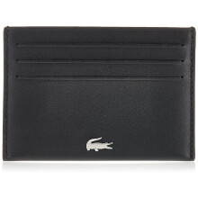 Lacoste NH1346Fg miesten nahkainen Fitzgerald-luottokorttikotelo, kompakti musta, yksi koko