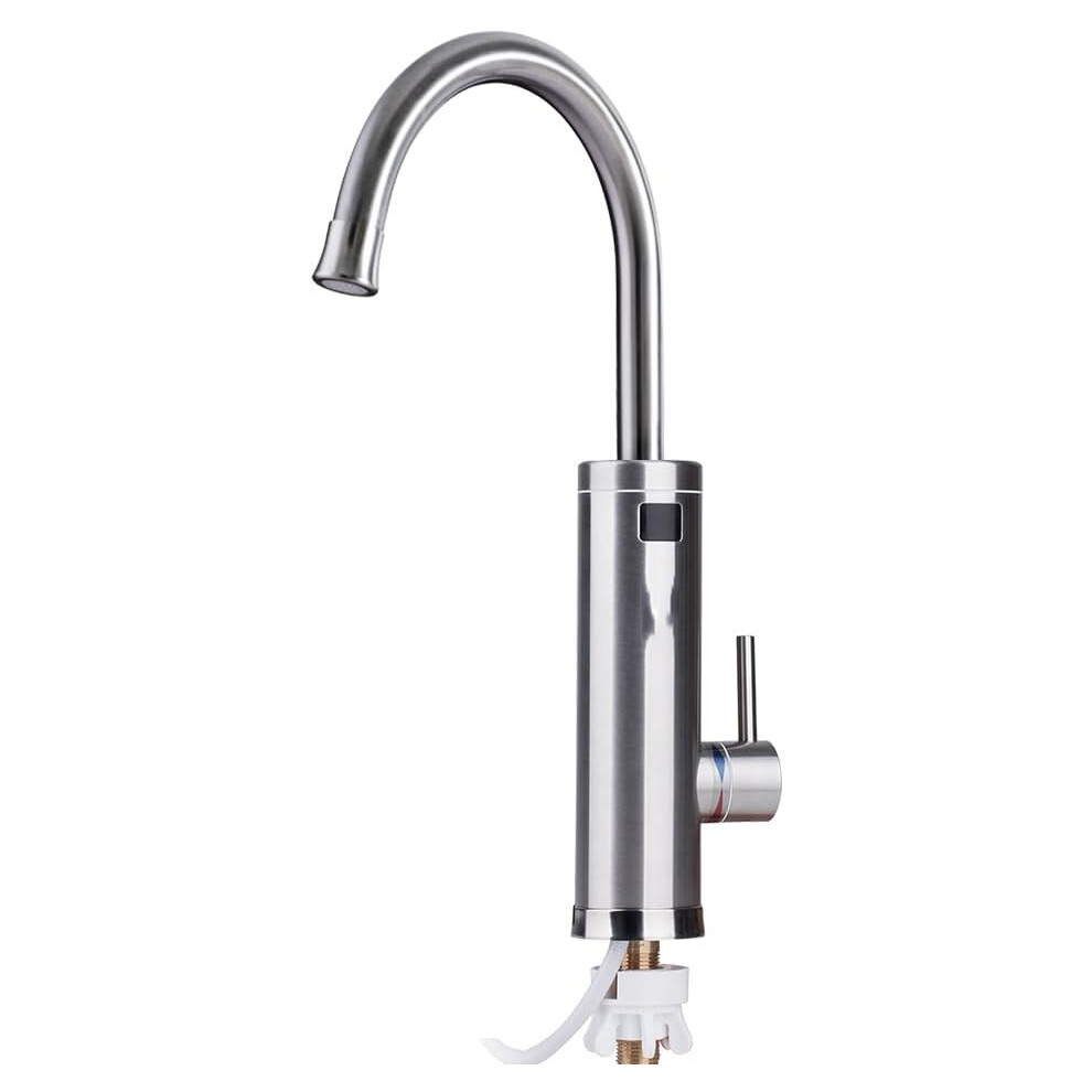 (UK PIN PLUG) 220V electric instantaneous heater faucet, providing hot and cold water, stainless steel hot water kitchen faucet with LED digital display