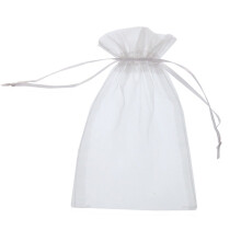 Sacs d'organza SumDirectwhite avec cordon -100pcs 5x7 pouces JEWELRY SCHECHES SAGES CONSILLE SAGES POUR CONSRATION pour la fte de Nol