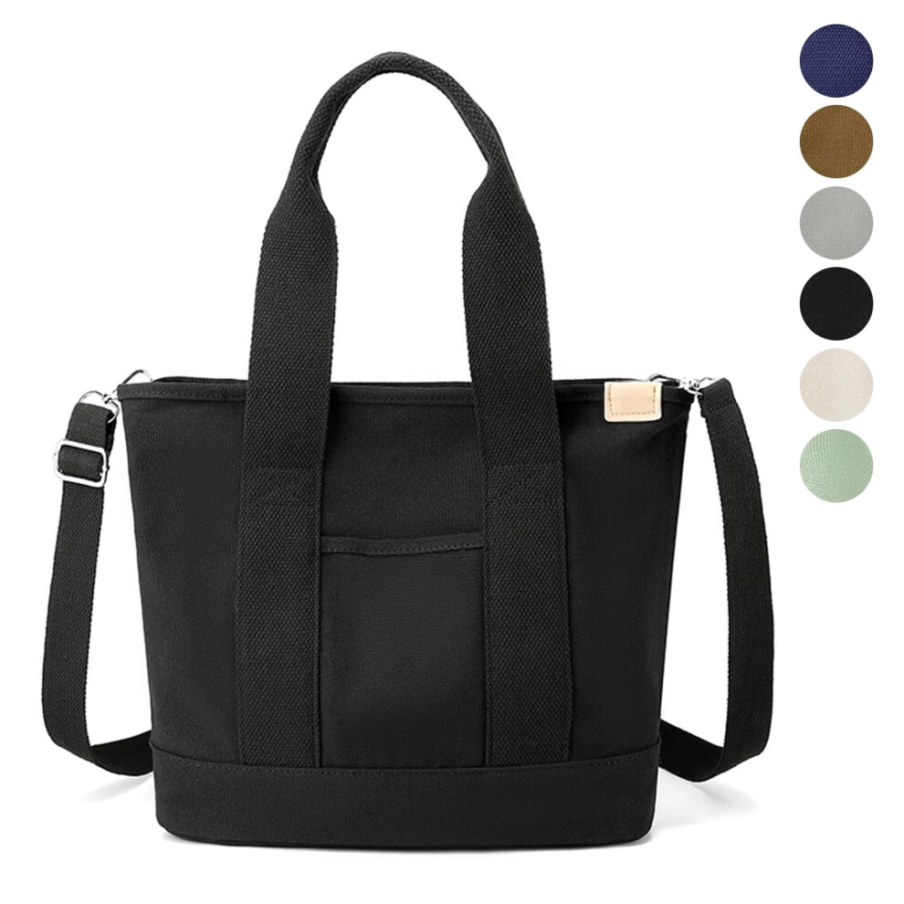 MINGRI Petit sac fourre-tout pour femme Mini sacs fourre-tout en toile avec poches Sma