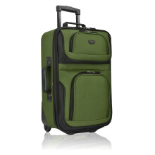 U.S. Traveler Leichter Softside-Koffer, rollbar, 20 Zoll, Handgepck, grn, einzeln