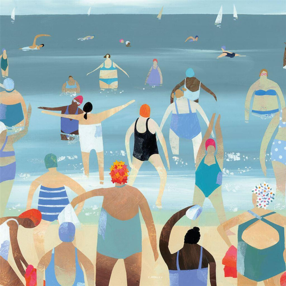 (60cm x 60cm, Blue/Multicoloured) Claire Henley Wild Women Canvas Print