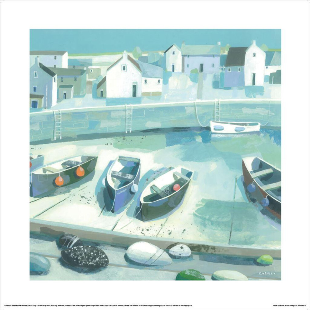 (30cm x 30cm, Blue/Green) Claire Henley Pebble Collection Print