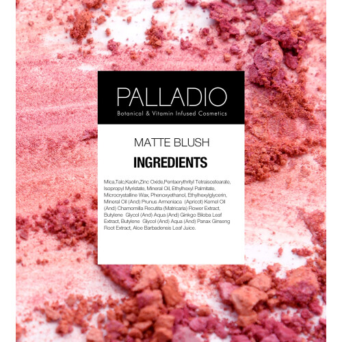 Palladio Matte Blush, Λειαίνει τα Μάγουλα, Ματ Αποτέλεσμα και Ομοιόμορφη Κάλυψη 1