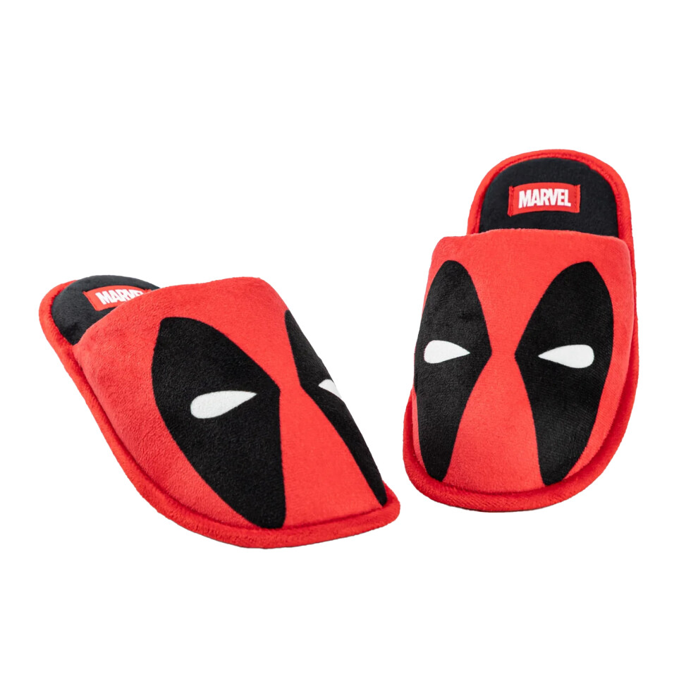 (11 UK-12 UK, Red/Black) Deadpool Mens Mule Slippers