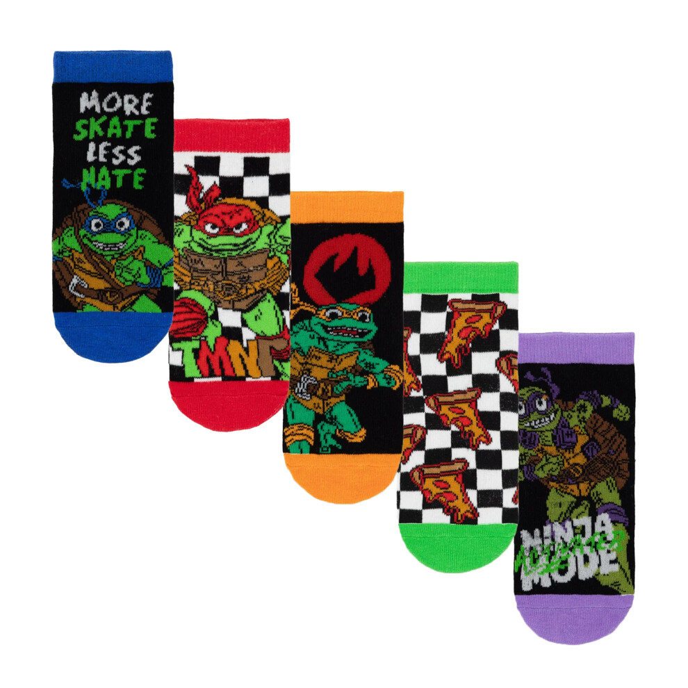 (9 UK Child-12 UK Child, Multicoloured) Teenage Mutant Ninja Turtles Boys More Skate Less Hate Socks