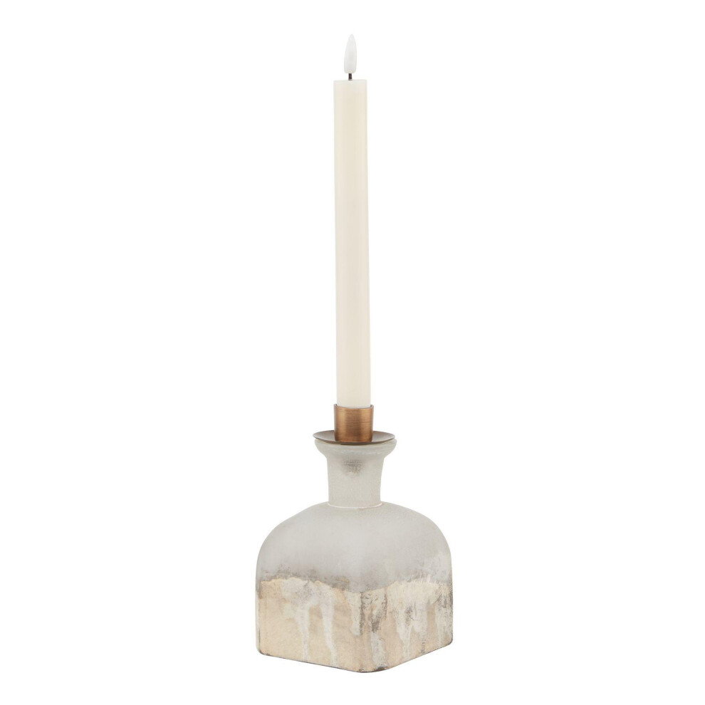 Hill Interiors Grey (15Cm X 10Cm X 10Cm, ) Burnished Candle Holder
