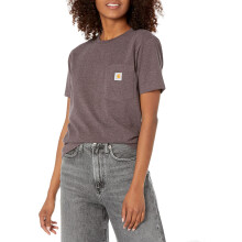 Carhartt Dam Loose Fit Heavyweight Kortärmad WK87 Arbets T-shirt (Reguljära Storlekar), BlackBerry Heather, X-Small US