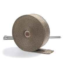 Artr Titanium Wrap 2 inch x 50 picioare de evacuare a capului de evacuare Kit de ambalare cu 10 pcs 11,8 inch Legaturi de blocare din o?el inoxid