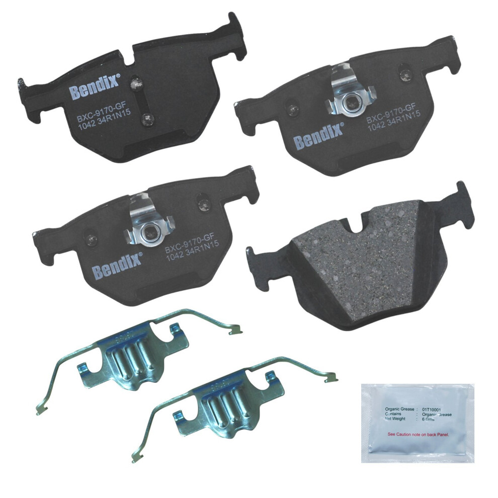 Bendix Priority1 Cfc1042 Ceramic Rear Brake Pads For Select Models Bmw 525I 525Xi 528I 528I Xdrive 528Xi 530I 530Xi 535I 535Xi X5 X6 887243213431
