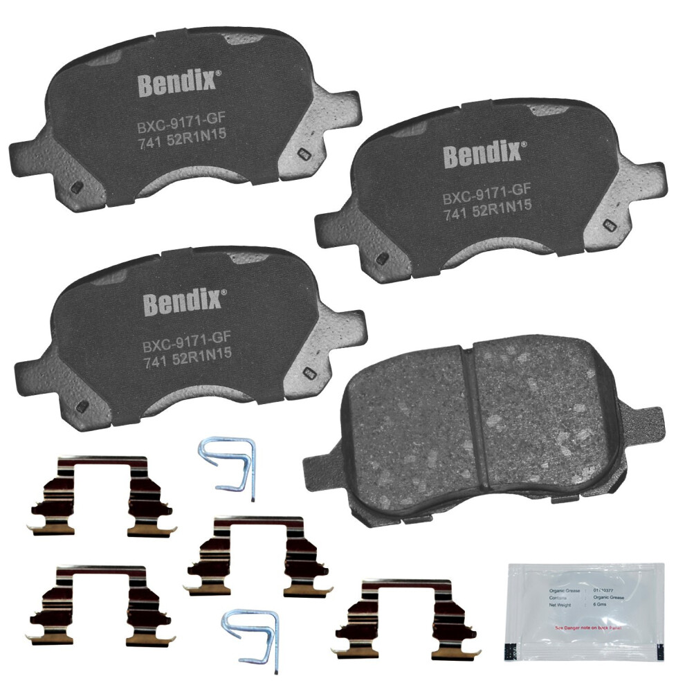Bendix Priority1 Cfc741 Ceramic Front Brake Pads For Chevrolet Prizm 2002-1998 Toyota Corolla 2002-1998 887243239936