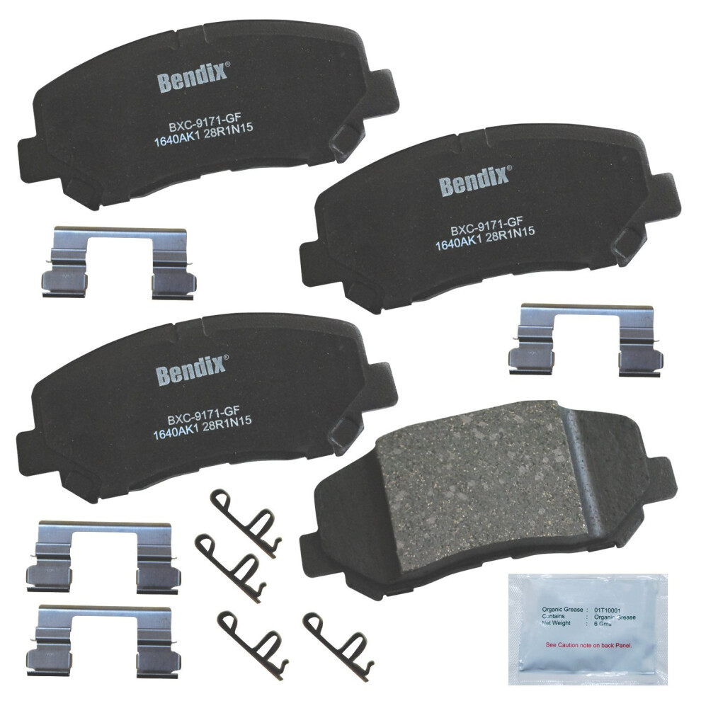 Bendix Priority1 Cfc1640ak1 Ceramic Front Brake Pads For Jeep Cherokee 2018-2014 887243215961