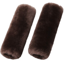 Ogland 2 Pack Car Seat Belt Cover Cushion Fluffy Soft Sheepskin Auto B?r sikkerhedssele Pads Neck Protector til kvinder Voksne Baby Kids Pet (tea