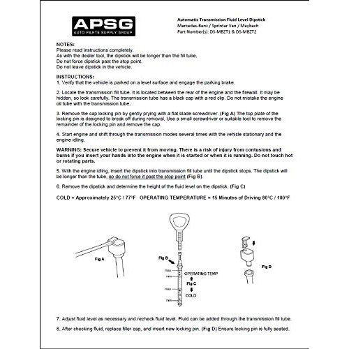 TRANSMISSION FLUID DIPSTICK TOOL | For select mercedes benz  vehicles 2
