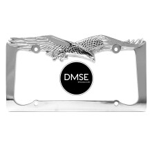 DMSE American Eagle Eagles Bird Universal Metal Licesplate Frame Cool dekorativt design til ethvert køretøj (krom)