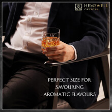 (Glenrigg) Crystal Single Whiskey Tasting Glass - 310ml Old Fashioned Glasses Whiskey Tumbler - Traditional Cut Lead Free High Clarity Crystal Whisky Tumbler