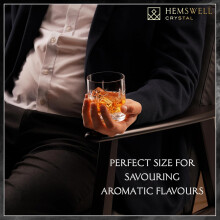 (Wicklow) Crystal Single Whiskey Tasting Glass - 310ml Old Fashioned Glasses Whiskey Tumbler - Traditional Cut Lead Free High Clarity Crystal Whisky Tumbler