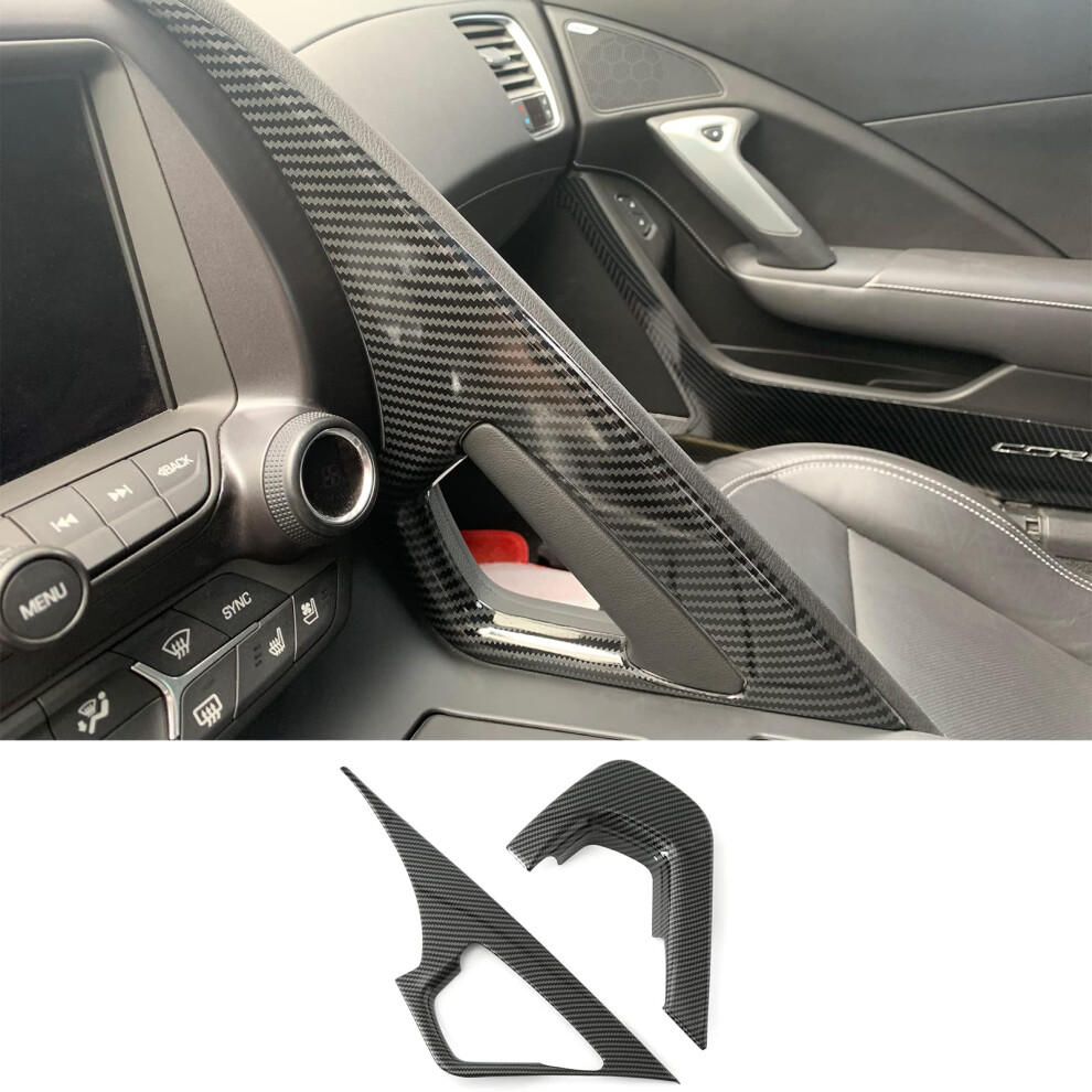 Koleddy For C7 Corvette Carbon Fiber Central Control Armrest Cover Tri 721618883266