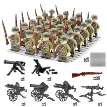 (C) War II the British and German armies Desert Military Sodiers Weapons Minifigures Kids Toys Gifts