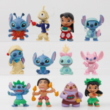 Stitch Figures Miniature Collection Abs Toy Models Blind Box Ornament Anime Set