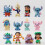 Stitch-figurer Miniatyrsamling ABS-legetøjsmodeller Blindboks-pynt Anime-sæt 1