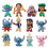 Stitch-figurer Miniatyrsamling ABS-legetøjsmodeller Blindboks-pynt Anime-sæt 6