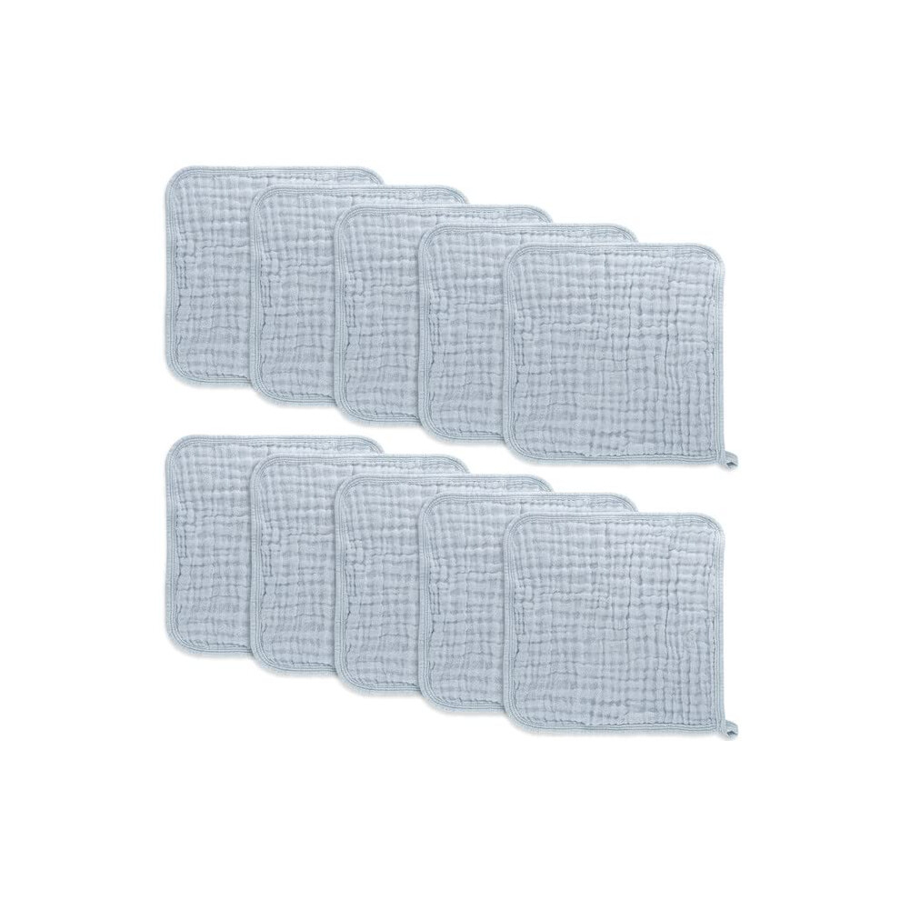 Lot de 10 débarbouillettes en mousseline de coton pour bébé
