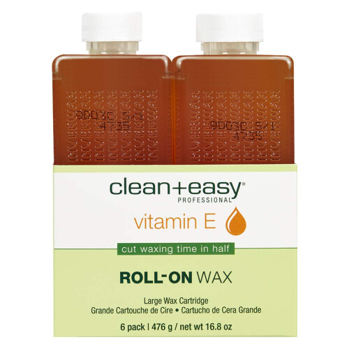 Clean & Easy Vit E RollOn Wax 6pack Large Vitamin E  Net Wt. 16.8 oz