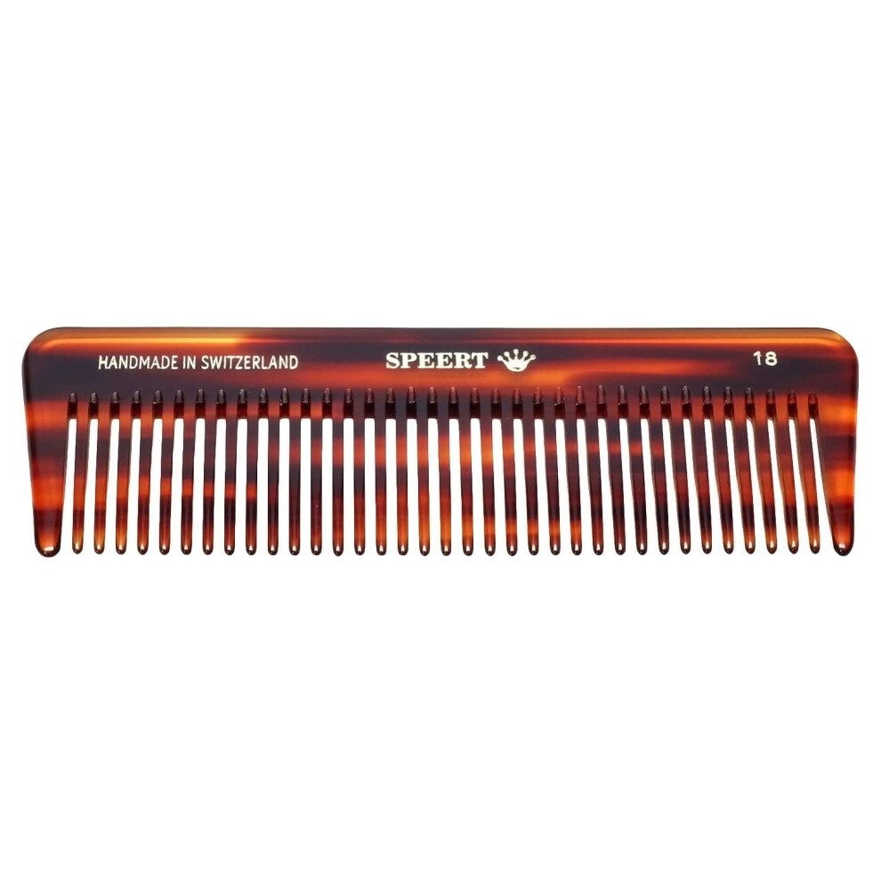 Speert #18 Handmade Wide Tooth Comb Tortoise Havana Acetate Thick Coarse Curly Detangling Parting Grooming Teasing Hair Styling Hairdresser