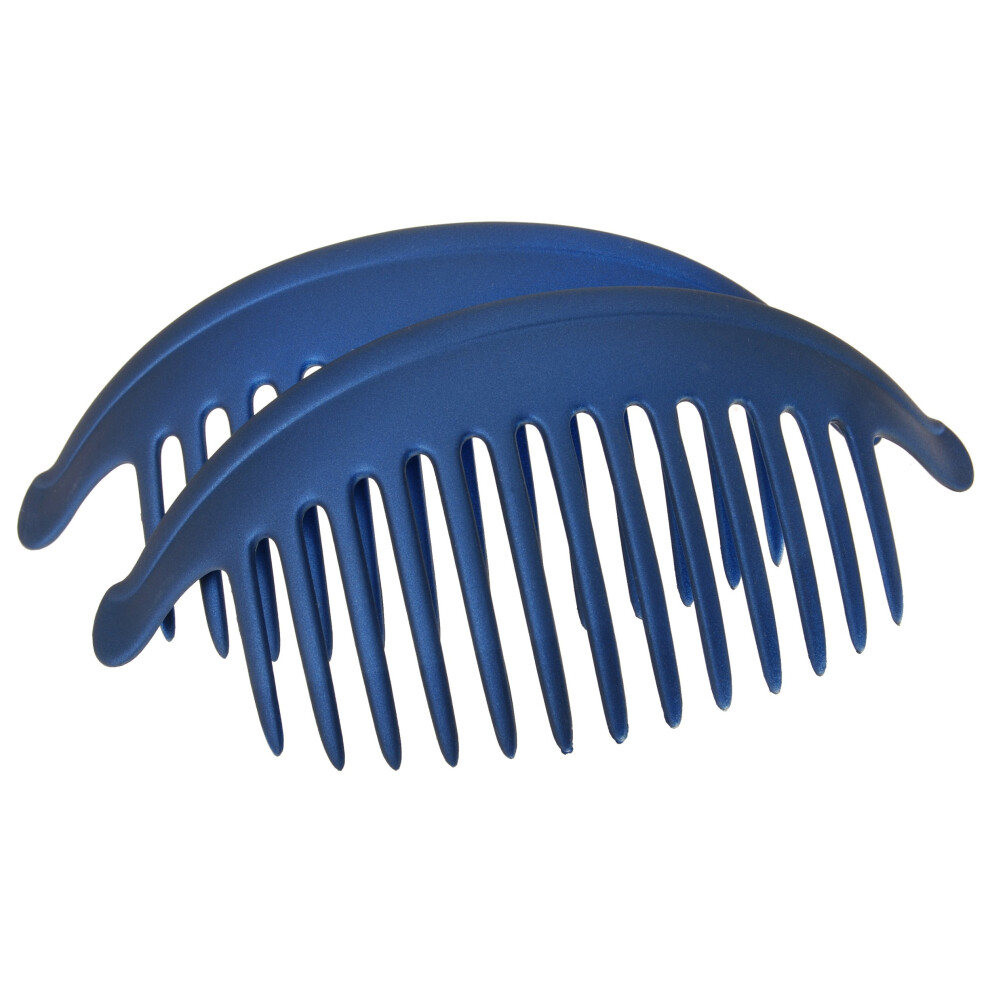 Virgin-Francia France Luxe Belle Larger Interlocking Comb Matte Navy Set Of 2 - An Excellent Styling Solution For Long/Thick Or Curly Hair