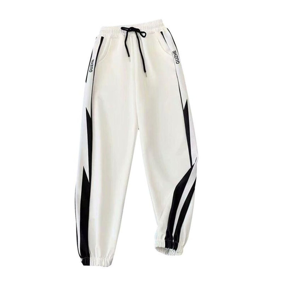 (white, S) Joggers Women Baggy Sweatpant Loose Harem Pants Women High Wasit Sport Trousers
