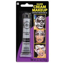 amscan Silver Metallic Cream Make Up - 0.7 Oz 1 Pc