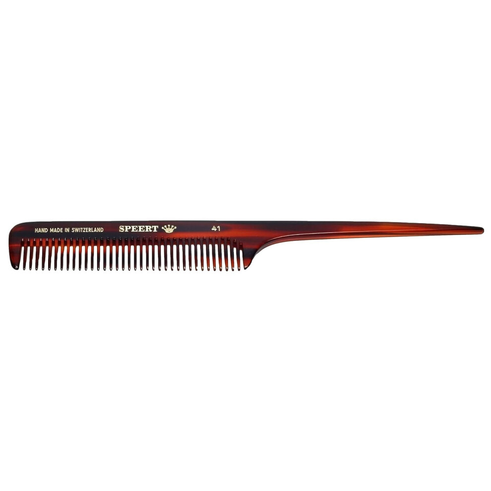 Speert #41 Handmade Wide Tooth Rat Tail Comb Tortoise Havana Acetate Thick Coarse Curly Detangling Parting Grooming Teasing Hair Styling Hai