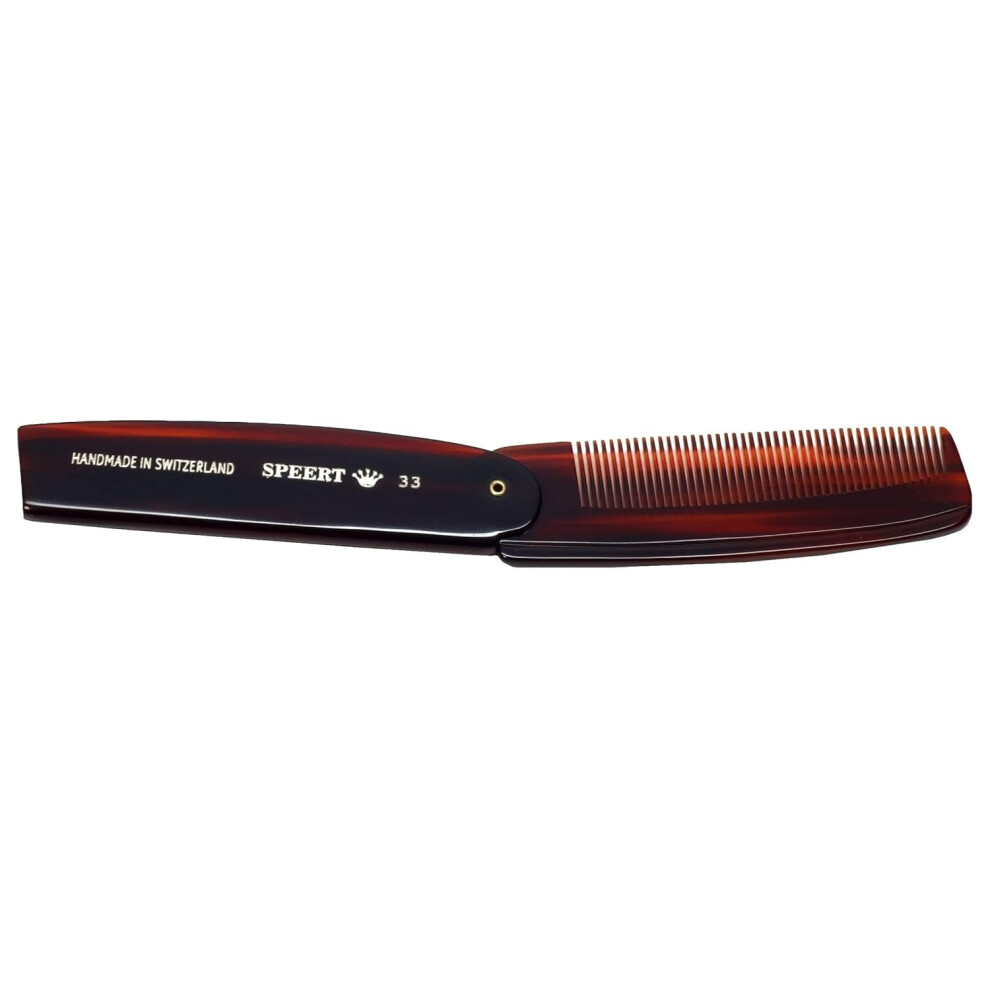 Speert #33 Handmade Narrow Tooth Comb Tortoise Havana Acetate Fine Straight Thin Detangling Parting Grooming Teasing Hair Styling Hairdresse