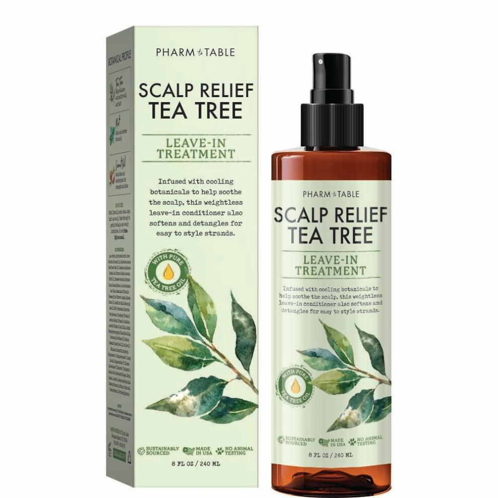Pharm To Table Scalp Relief Tea Tree Leave-In Conditioner Lindert Juckende, Trockene Kopfhaut Und Entwirrt Das Haar, 240 Ml-image