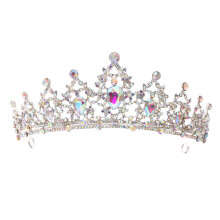 Forseven Crystal Wedding Crown Queen Tiara Bride Crowns for Women Rhinestone Princess Birthday Party Tiaras Bridal Wedding Accessoires (AB RHINESTONS)