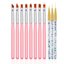 Fulinjoy 11 pcs neglekunstb?rste Set UV Gel Maling Pen Nail Flower Maleri Brush Gel Gradient Negle Maleri Design Pen Negle Liner B?rster