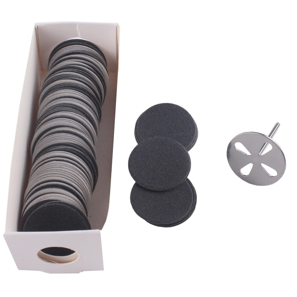 Mzcmsl 100Pcs Sanding Paper Discs With Metal Nail Drill Bit 25Mm Pedicure Sanding Disc Bit For Manicure Pedicure #240 Grit(Fine)