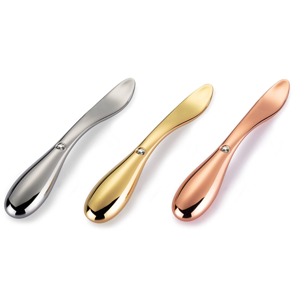 Tekson Cream 3Pcs Eye Roller Face Massage Applicator Tool Metal Facial Massager For Moisturizer Wand Stick (Zinc Alloy) (2 In 1)