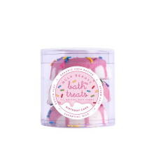 NCLA – Bath Treats – Natürliche Badebomben (3er-Set) | Vegane, tierversuchsfreie, saubere Hautpflege (Geburtstagstorte)